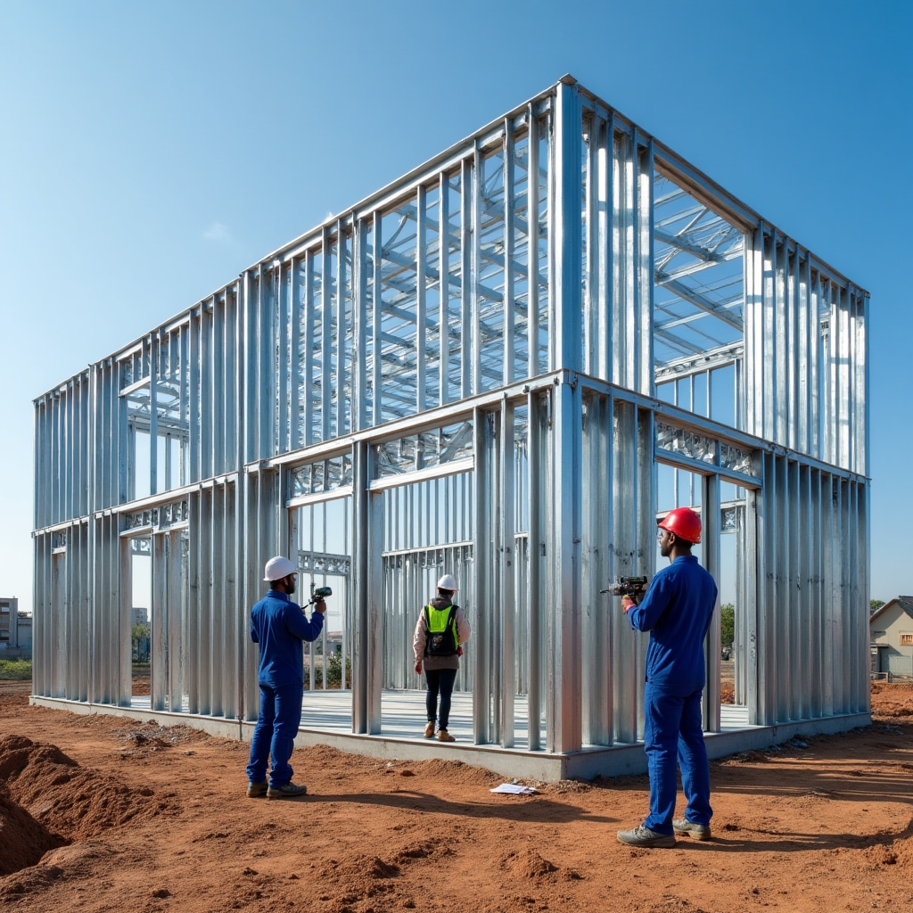 Isakhiwo sohlaka lwensimbi elulula ngesikhathi sokwakhiwa